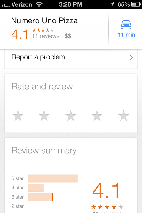 google mobile reviews 