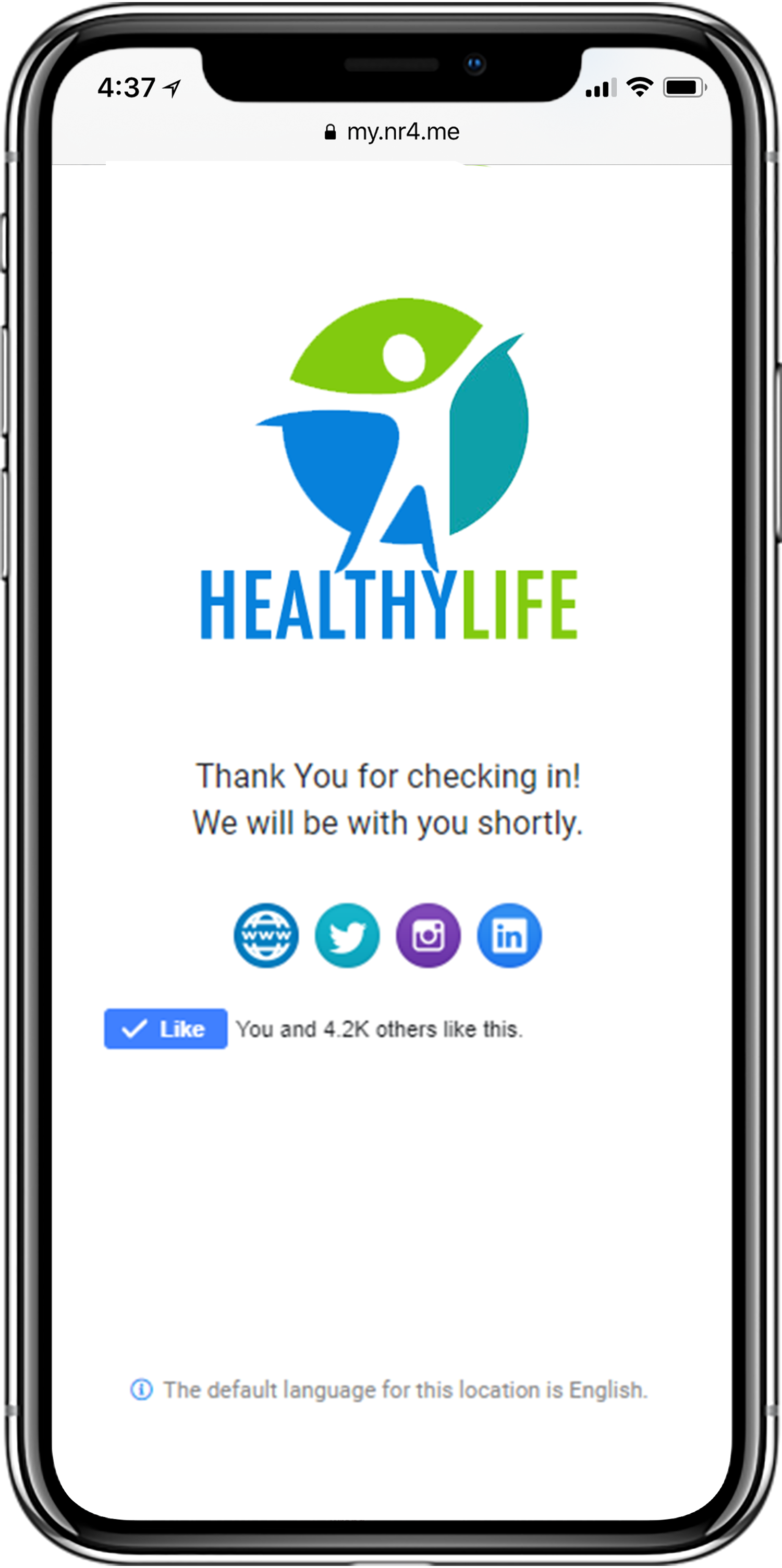 Check In Response Page