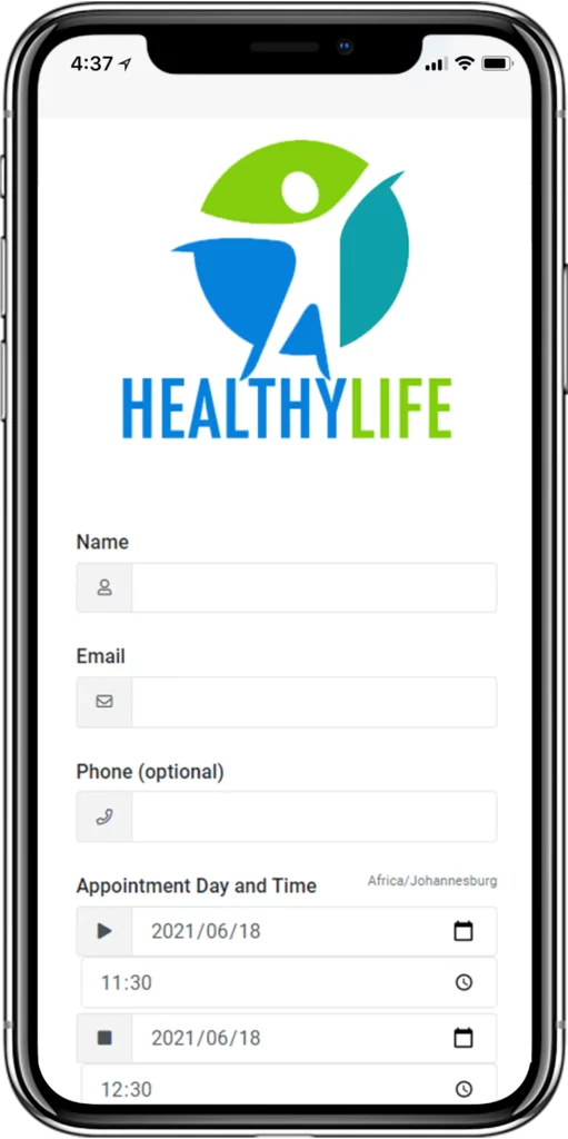 ReviewInc Healthy Life Appointment booking form