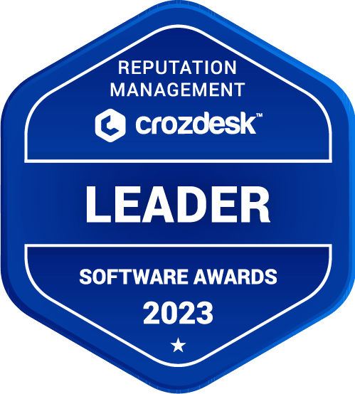 2023 Leader in Reputation Management Software Award, awarded to ReviewInc by crozdesk