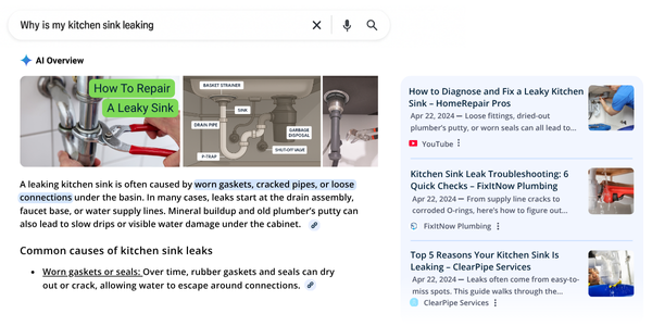 AI search overview example showing what Google might display.