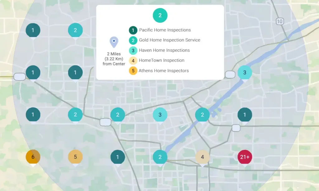 Local Ranking Grid Report map example